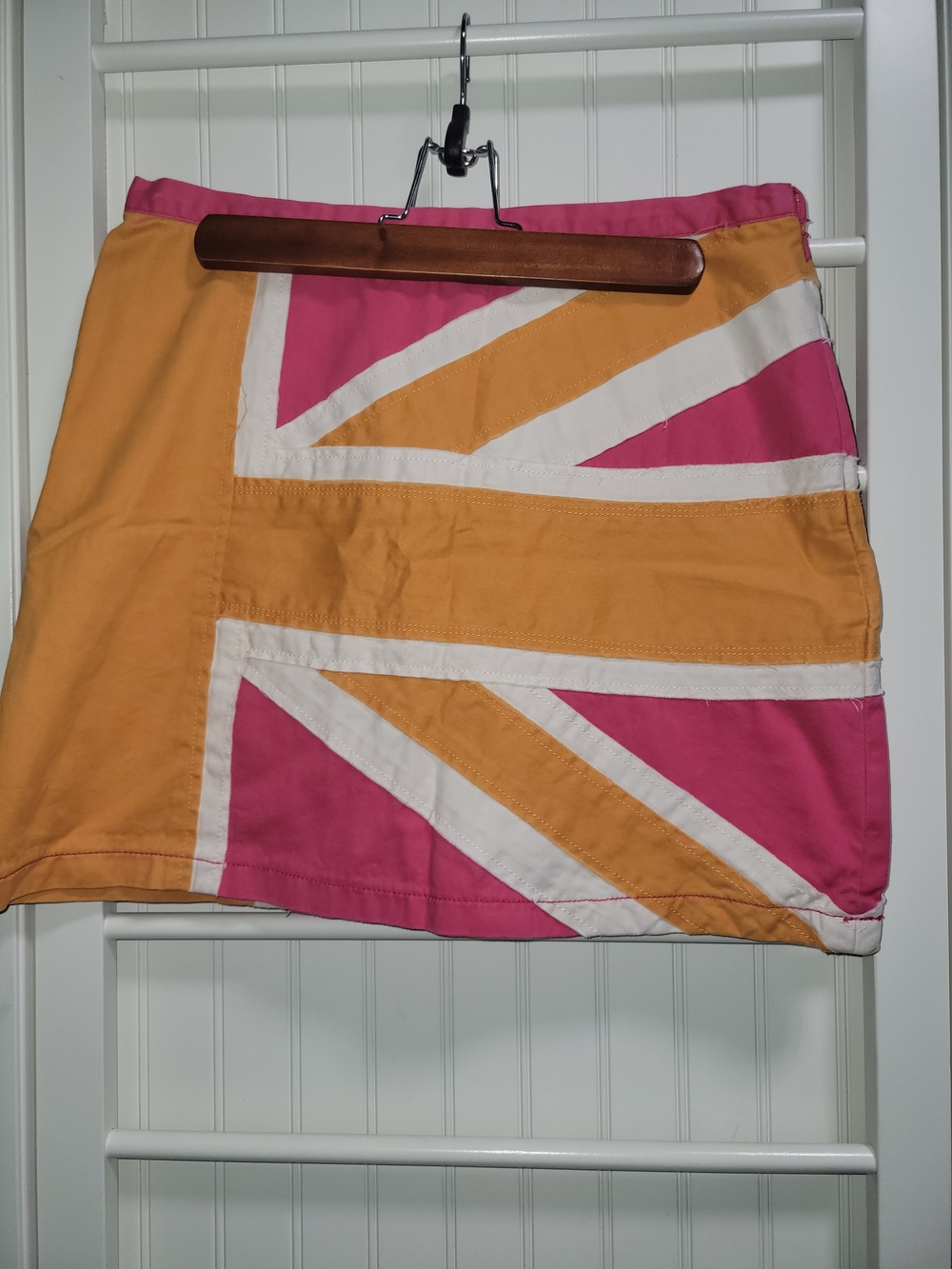 Boden Pink/Orange RARE Union Jack Mini Skirt Size US6/UK 10R